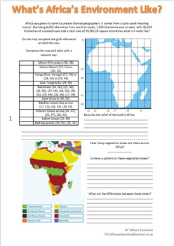 Africa's Environment - Grid References by Willson Education | TpT