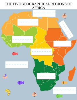 Preview of Africa's Geographical Regions Worksheets