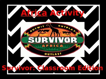 Preview of Africa themed "Survivor" activity