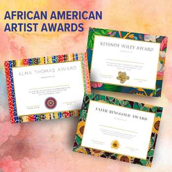 Preview of African American Art Award Templates + Descriptions