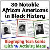 African-American Biography Task Cards for Writing, Speakin