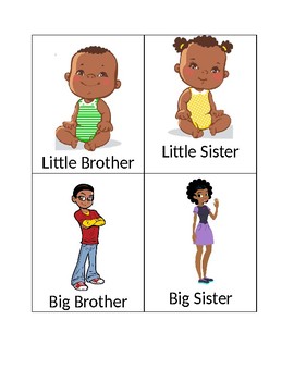 Preview of African-American/Black Family Members Flashcards