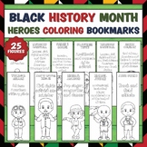 African American Black History Coloring Bookmarks | 25 Imp