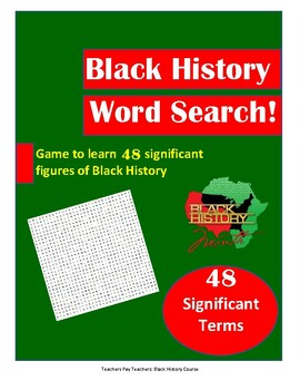 Preview of African American Black History Month Game_Word Search