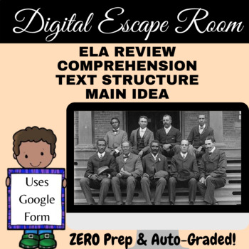 Preview of African American/Black History Month -Reading/ELA Digital Escape Room - No Prep!