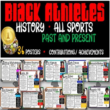 Preview of African American Black History & Present Athletes All Sports  | 36 Posters
