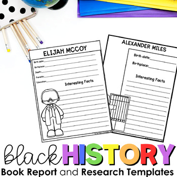 Preview of African American Black History Report Research Templates Inventors Bundle
