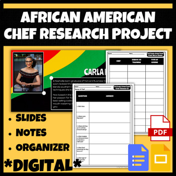 Preview of African American Chef Research Project | FCS, FACS, Black History Month