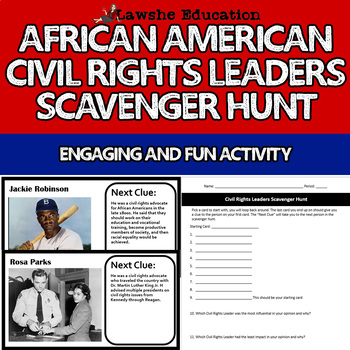Preview of African American Civil Rights Leaders Scavenger Hunt Activity