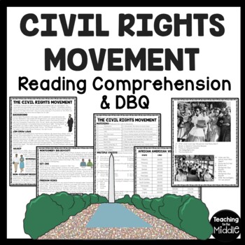 Preview of African American Civil Rights Movement Reading Comprehension Worksheet