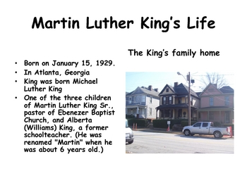 Preview of African American History: Dr. Martin Luther King Jr. Power Powerpoint
