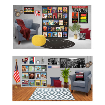 Preview of African-American History Virtual Classroom Libraries-BUNDLE