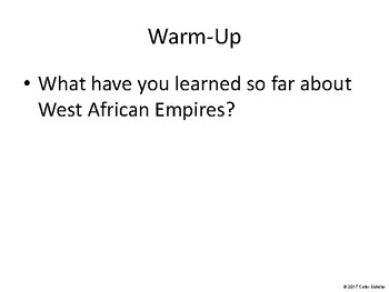 Preview of African American History (West African Empires to WWI) - PPT Questions