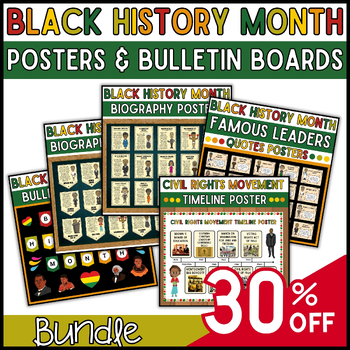 Preview of African-American Icons Black History Month Bulletin Boards and Posters Bundle