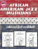 African American Jazz Musicians Color Page Information Sheets