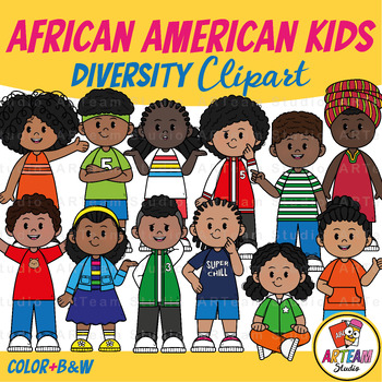 Preview of African American Kids Clipart | Around the World Clipart [ARTeam Studio]