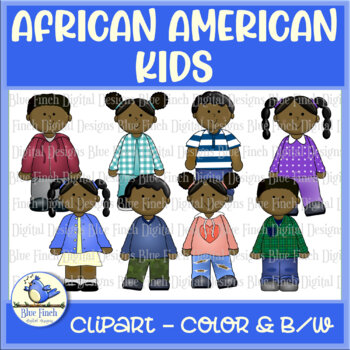 Preview of African American Kids Clipart Set