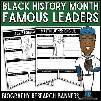 Preview of African-American Leaders Biography Research Report Banners - Black History Month