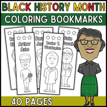 Preview of African-American Leaders Coloring Bookmarks | Black History Month
