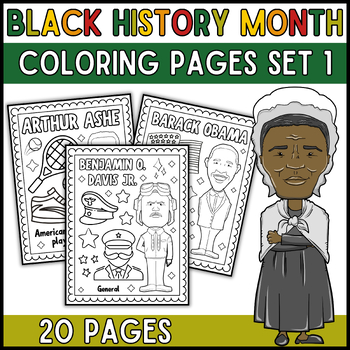 Preview of African-American Leaders Coloring Pages Black History Month Coloring Sheets Set1