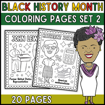 African-American Leaders Coloring Pages | Black History Month Sheets Set 2