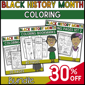 Preview of African American Leaders Coloring Pages and Bookmarks Bundle Black History Month
