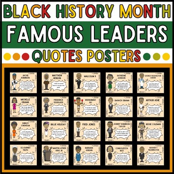 Preview of African-American Leaders Quote Posters | Black History Month Quotes Posters