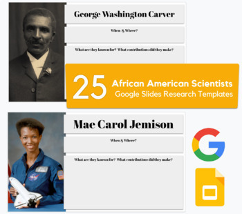 Preview of African American Scientists - Research Templates in Slides | Black History Month