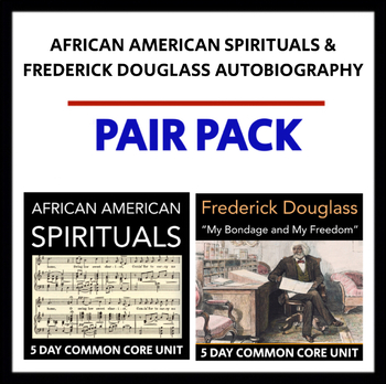 Preview of African American Spirituals & Frederick Douglass Autobiography - PAIR PACK