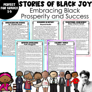 Preview of 10 Stories of Joy Positive Black History Joy Success Stories and Activities