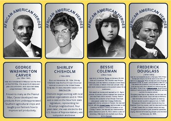 Preview of African American hereos history flash cards