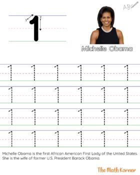 Preview of African American number 1-10 tracing activity