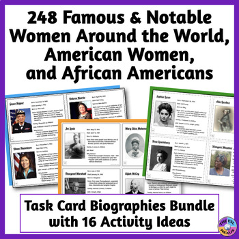 Preview of African-Americans, Women Around the World, American Women Biographies Task Cards