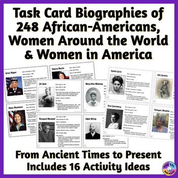 Preview of African-Americans, Women Around the World, American Women Biographies Task Cards