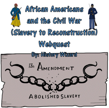 Preview of African Americans and the Civil War (Slavery to Reconstruction) Webquest