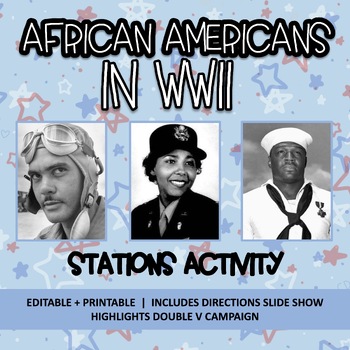 Preview of African Americans in WWII - Stations | Double V Campaign | Black History