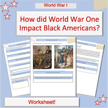 Preview of African Americans in the Great War Lesson Plan | World War One | WWI