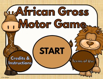 African Animal Gross Motor Game by Pink Oatmeal -Movement for the Classroom