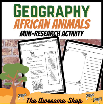 Preview of African Animal Mini Research Trading Card Project