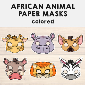 Asian Animal Paper Masks Printable Jungle Craft Activity Costume