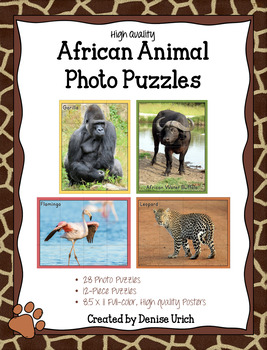 Preview of African Animal Photo Puzzles Adaptations Center Book