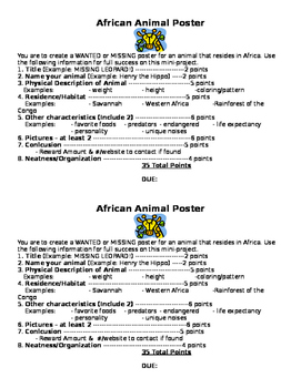 Preview of African Animal Poster Project