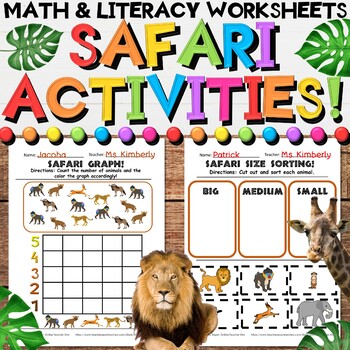 Preview of African Animal Safari Worksheets - Math, Literacy, & Science Zoo Activities