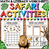 African Animal Safari Worksheets - Math, Literacy, & Scien