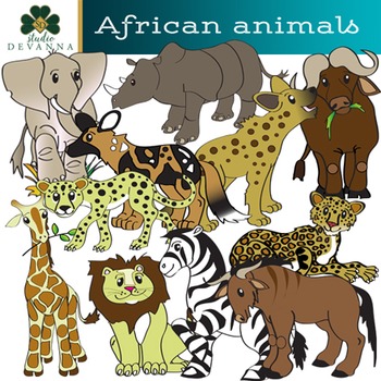 Download African Animals Clip Art - Serengeti Safari Clipart by ...