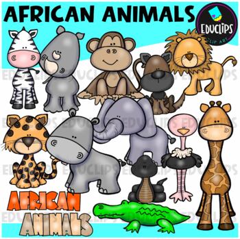Preview of African Animals Clip Art Set {Educlips Clipart}