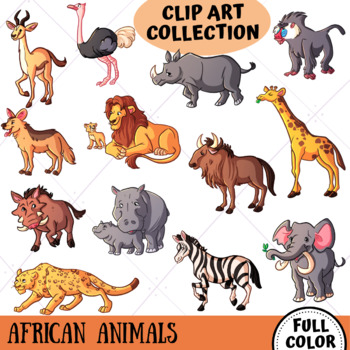 African Animals Clip Art Collection (FULL COLOR ONLY) by KeepinItKawaii