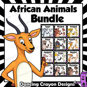 Preview of African Animals Clip Art BUNDLE | Cartoon Style Clipart