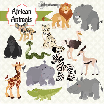 African Animals Clipart by Verdigris Studios | TPT