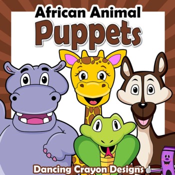 Preview of African Animals Craft Activity | Paper Bag Puppet BUNDLE